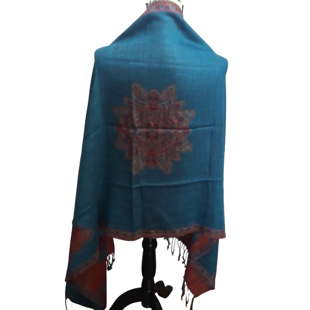 Blue Elegant Blue Butterfly Fringe Novelty Spring Summer Scarf Shawl - Image 4