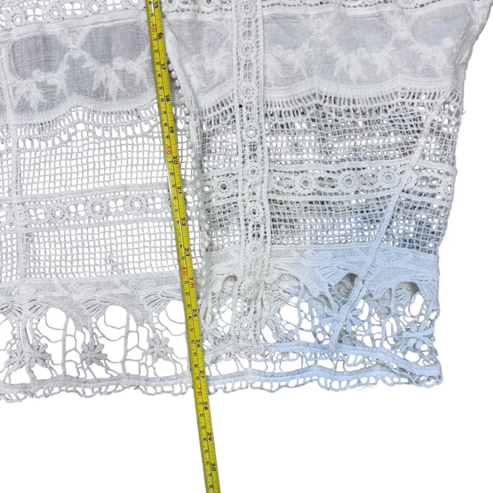 Democracy Ivory Crochet Lace Kimono Size Large - Image 13