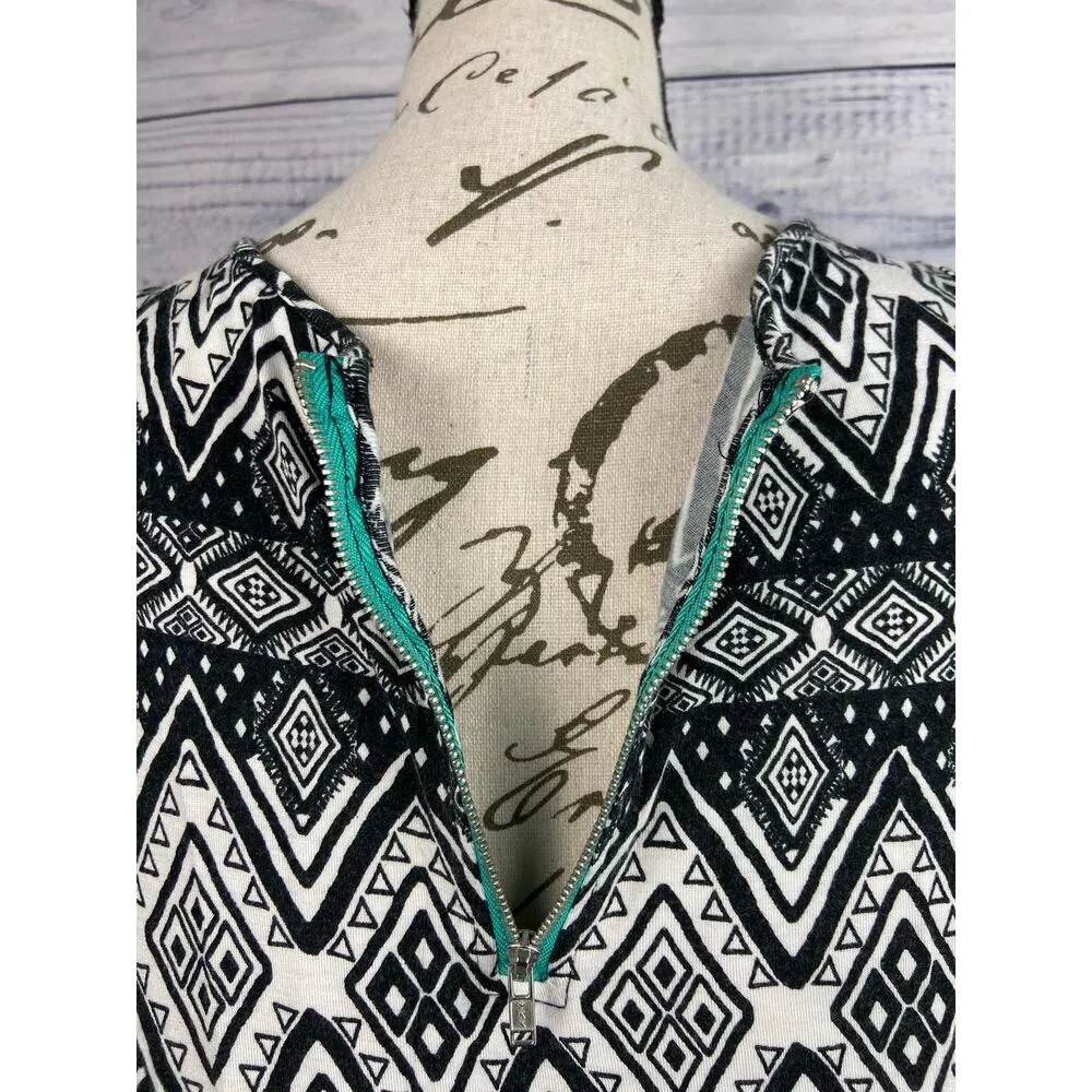 Cato Sleeveless Jersey Knit Tank Top Womens S Scoop Neck Zipper Back Geometric - Image 4