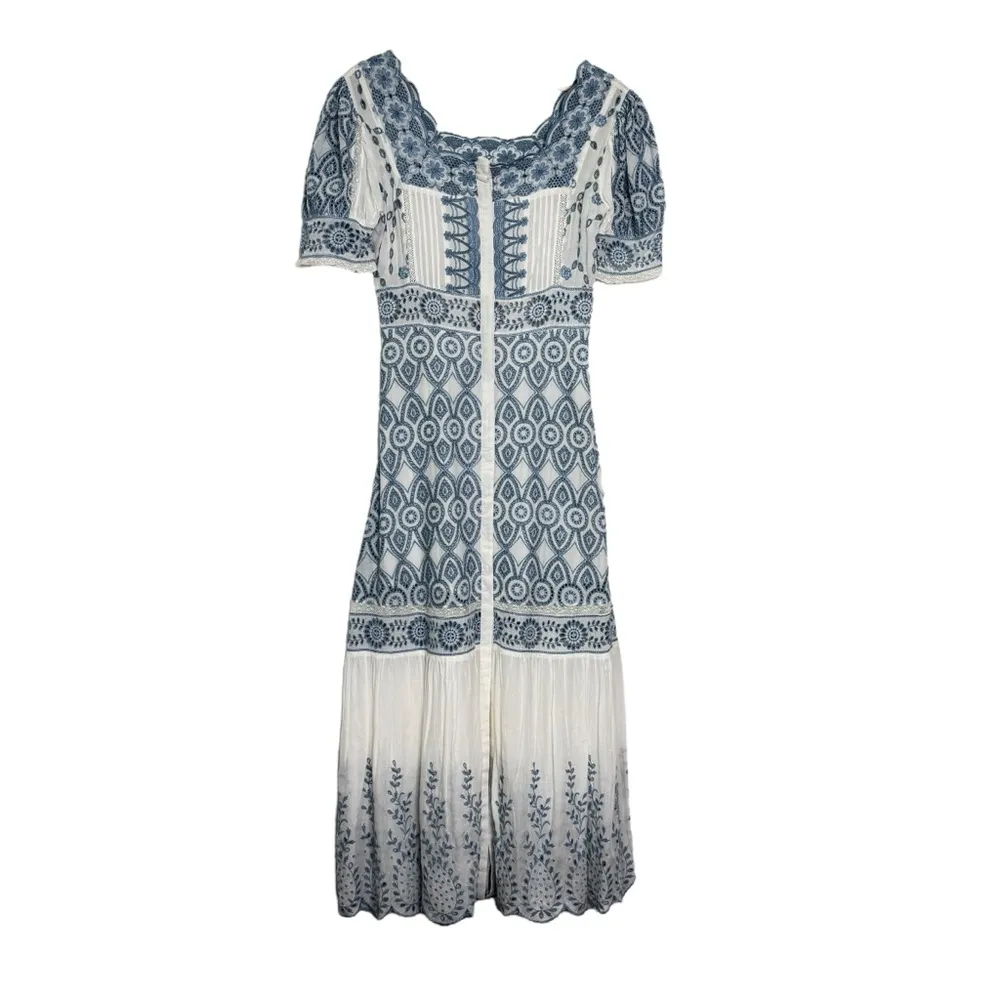 LoveShackFancy Helena Embroidered Broderie-anglaie Maxi Dress - Image 2