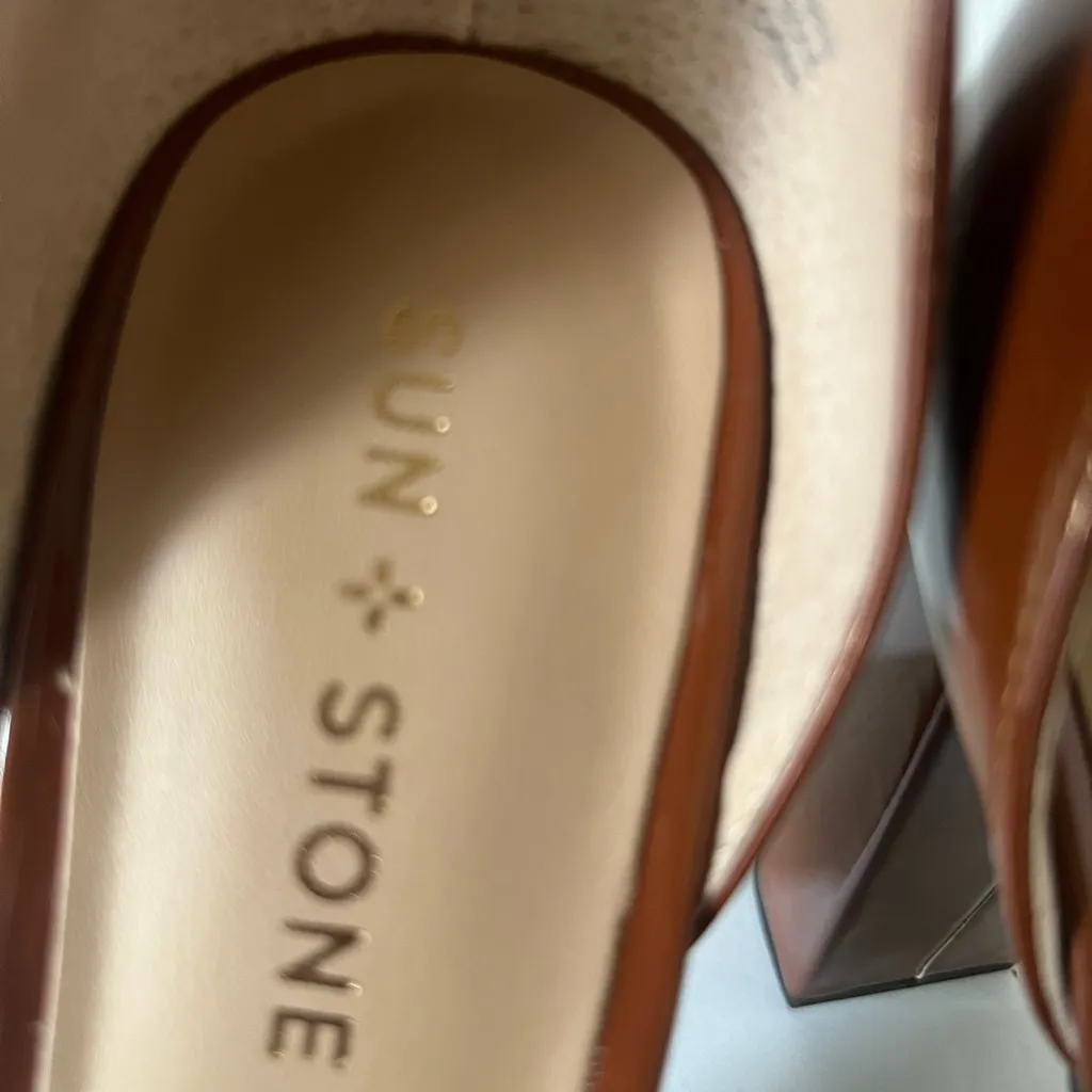 Sun + Stone Women's Tan Platform Heels Brown Size 7 - Image 6