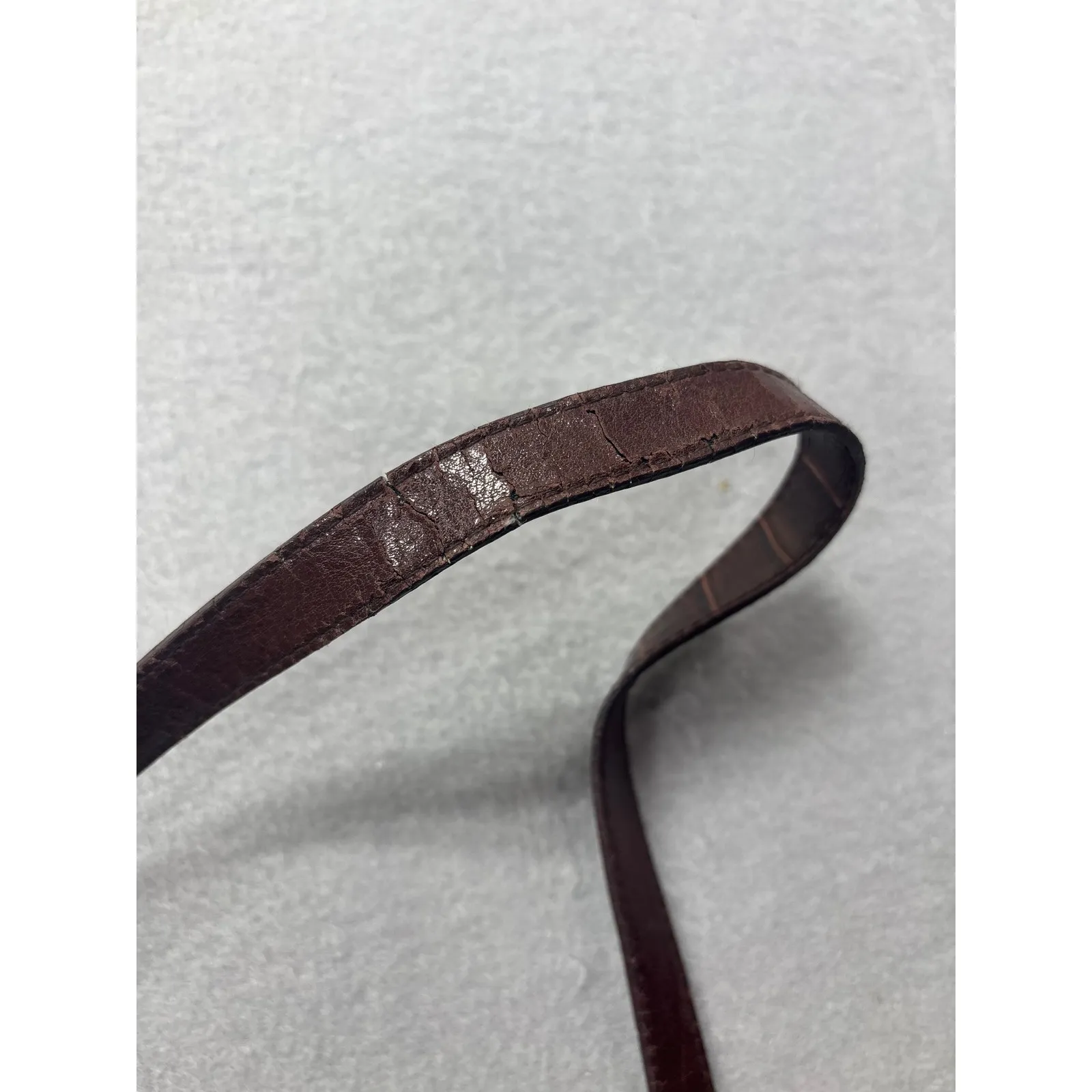 Coldwater Creek Laptop Tote‎ Bag Faux Croc Leather Woven Brown Shoulder Bag Work - Image 4