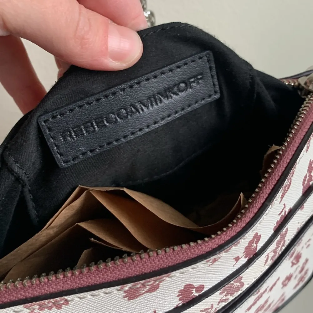 Rebecca Minkoff Avery Crossbody in Berry Smoothie Multi Pink Floral Leather - Image 10