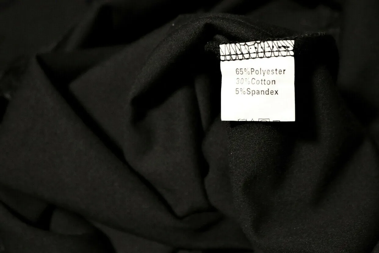 Heavyweight Black T Shirt Dress with Fringes Long Size XS - Image 3