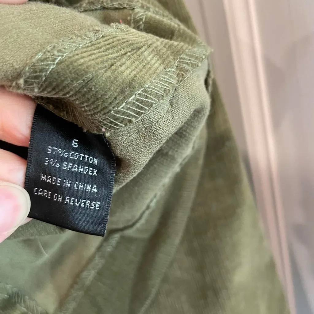 Carole Little Women's 6 Fall Olive Green Corduroy Cotton Spandex Stretch Blazer - Image 4