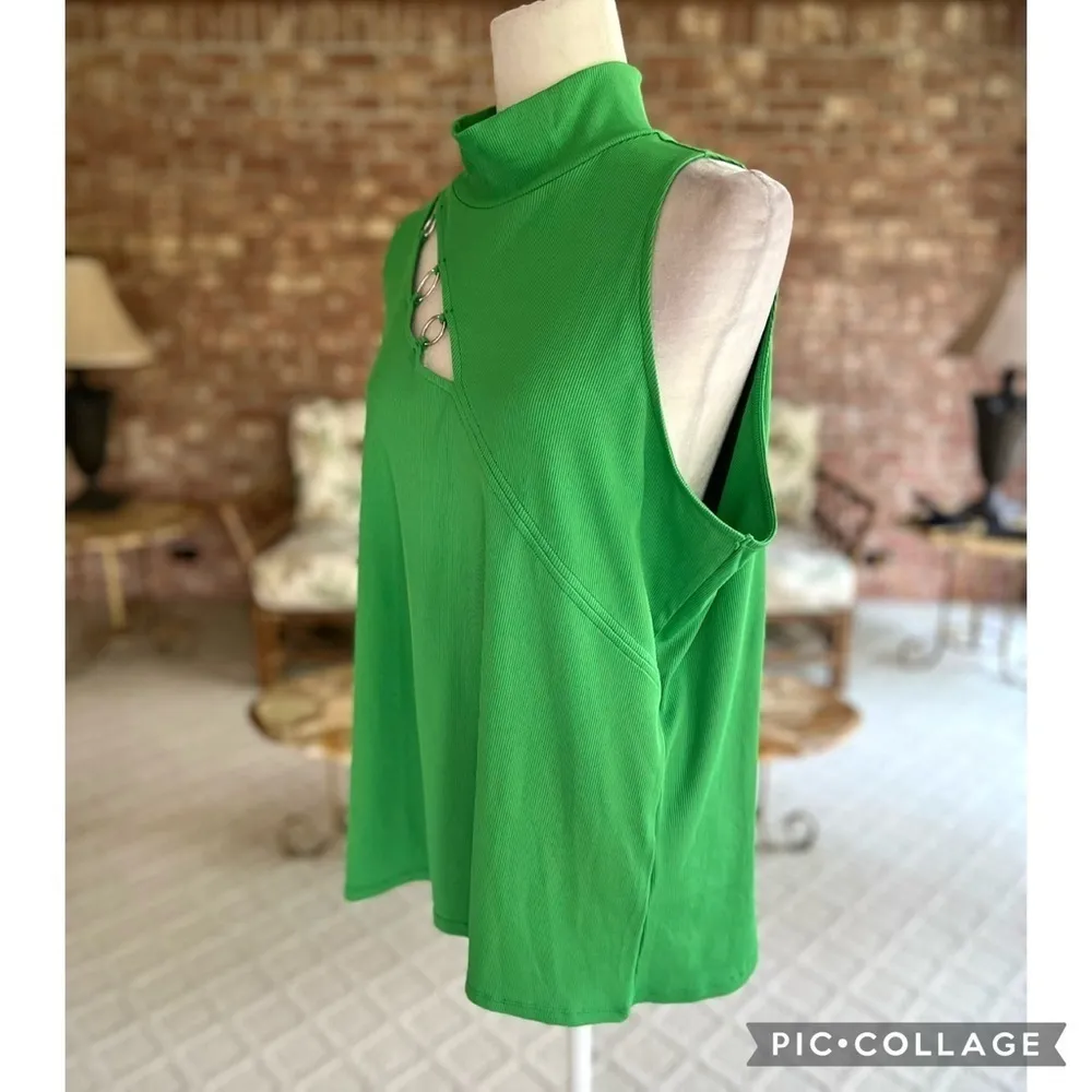 Venus Top Mock Neck Ribbed Knit Cutout Mock 2X Party Cocktail Chic Glam Brunch - Image 6