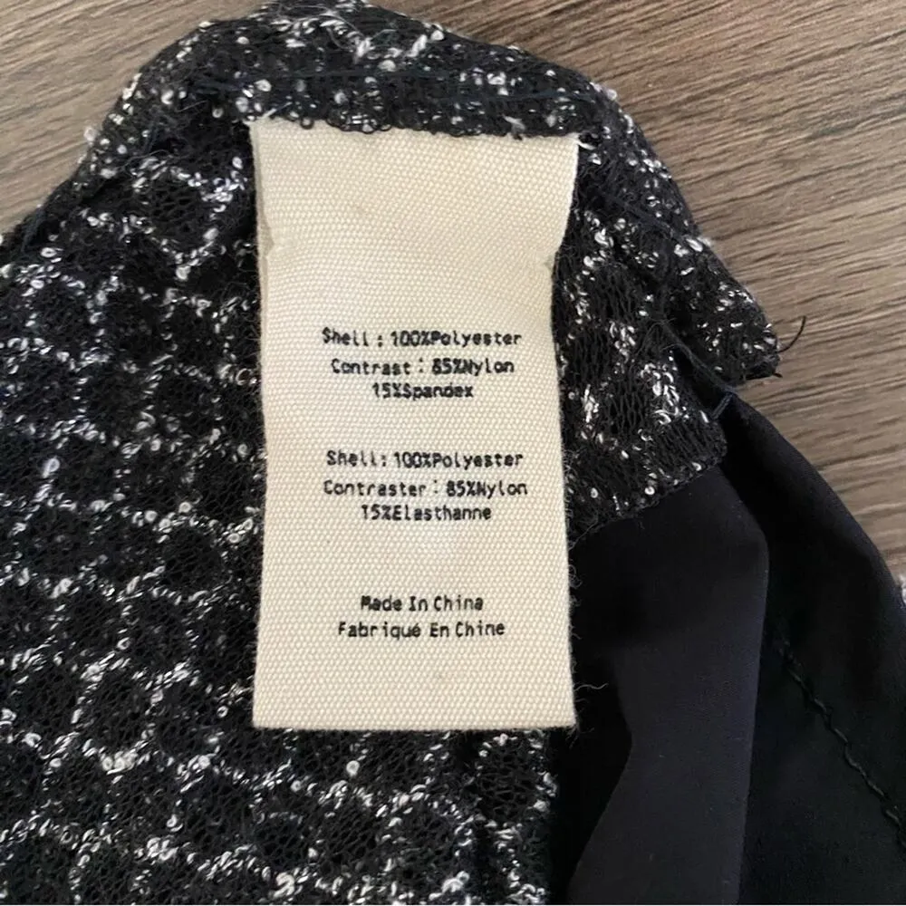 L’Agence Nico Fishnet Sheer Bodysuit Black Silver size small - Image 10