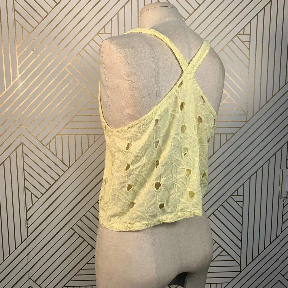House‎ of Harlow 1960 Sunny Eyelet Crop Tank Top Yellow - Image 6