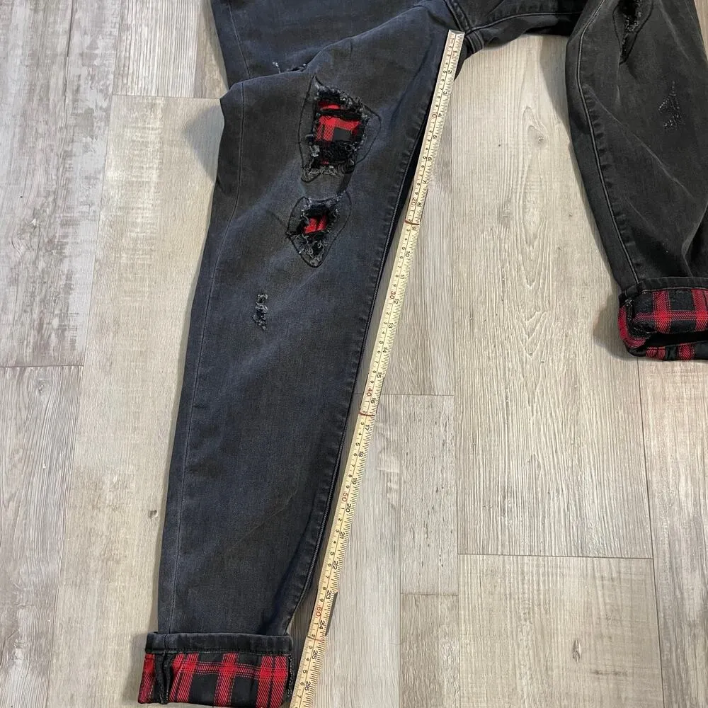 Judy Blue Jeans Skinny Fit Buffalo Patch Black-washed Distressed sz15/32 - Image 7