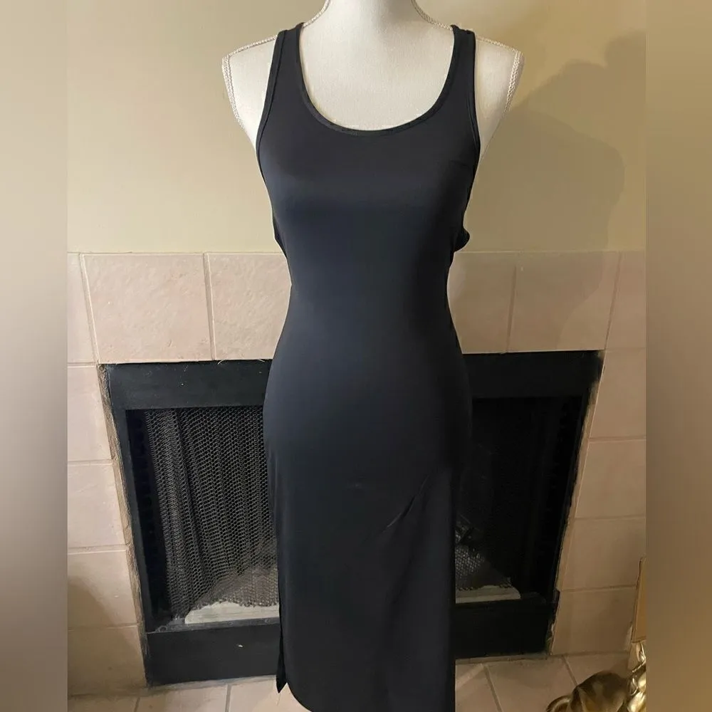 NWT Sleeveless, Strappy cut out back sexy midi Dress/ Black Black - Image 3