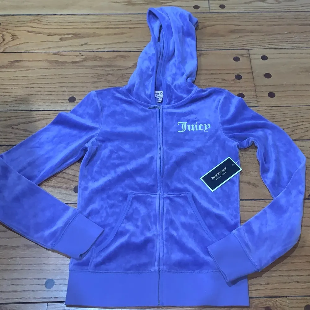 Juicy Couture Velour Tracksuit Jacket Hazy Violet Hoodie Basic Women's XS NWT - Image 2