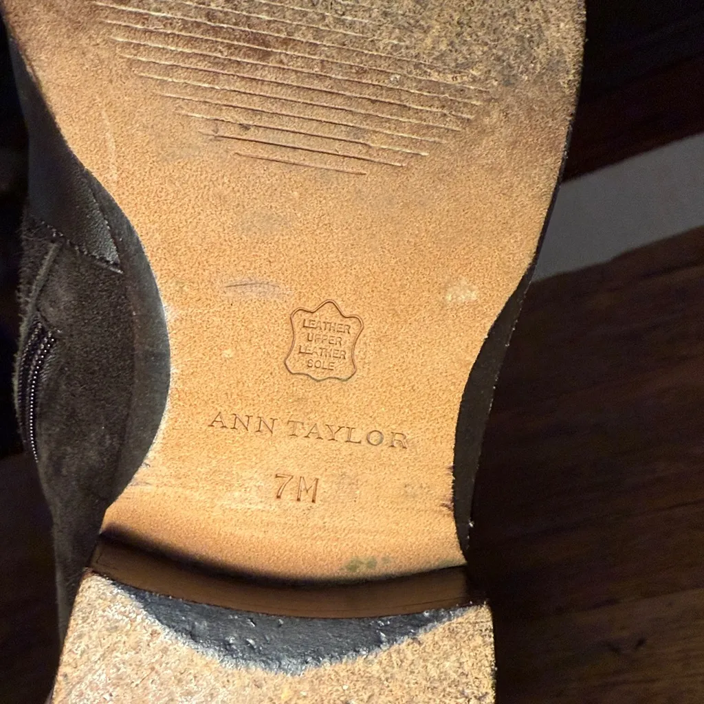 Ann Taylor Brown Leather & Suede Riding Boots Size 7 - Image 8