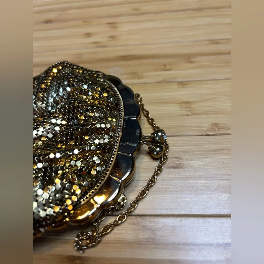 Vintage Duramesh Gold Scallop Evening Bag Snap Purse - Image 2