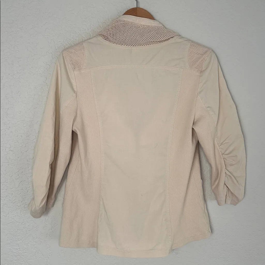 XCVI Wearables Fjord Jacket Cream Full Zip Pockets Mesh Net - Image 9