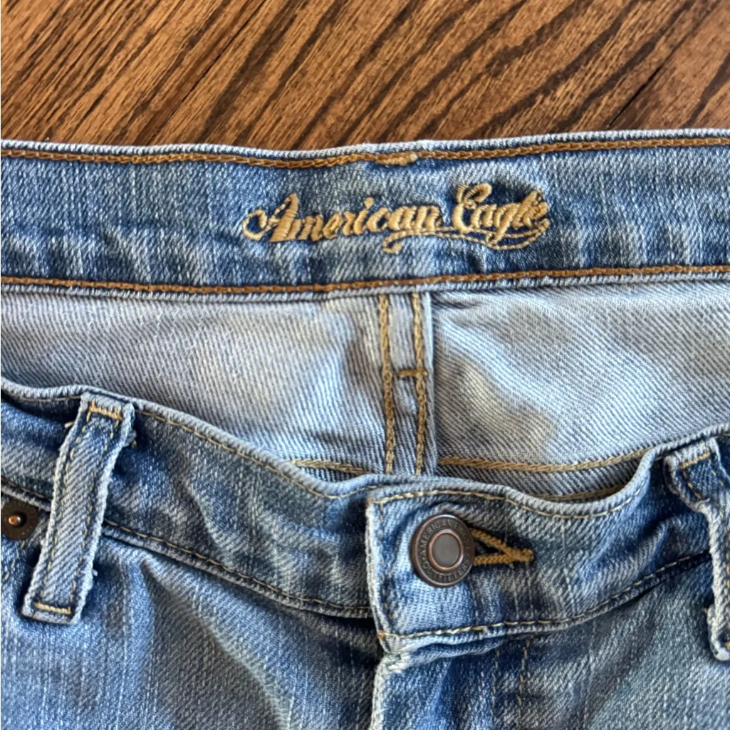 Vintage Y2K American Eagle AE Low Rise Skinny Flare Jeans Women’s 10 Light Wash - Image 6