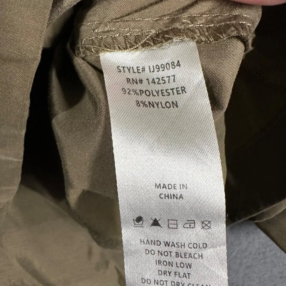 Iris Los Angeles Womens L Green Utility Militar Front Zip Button Jacket - Image 11