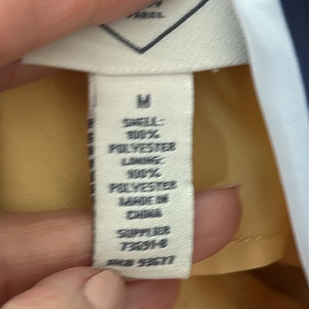 St. John’s Bay Butter Yellow Zip Up Striped Hood Windbreaker Jacket - Image 4