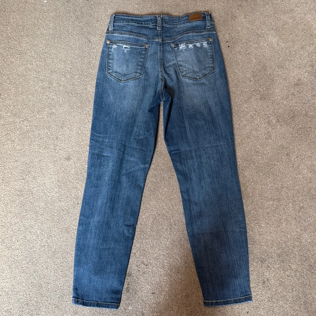 Judy Blue Medium Wash High Rise Distressed Slim Fit Jeans Size 5/27 - Image 3