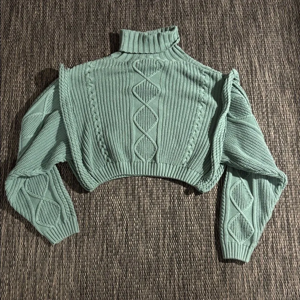 Anthropologie Mable turtle neck cable knit crop sweater - Image 2