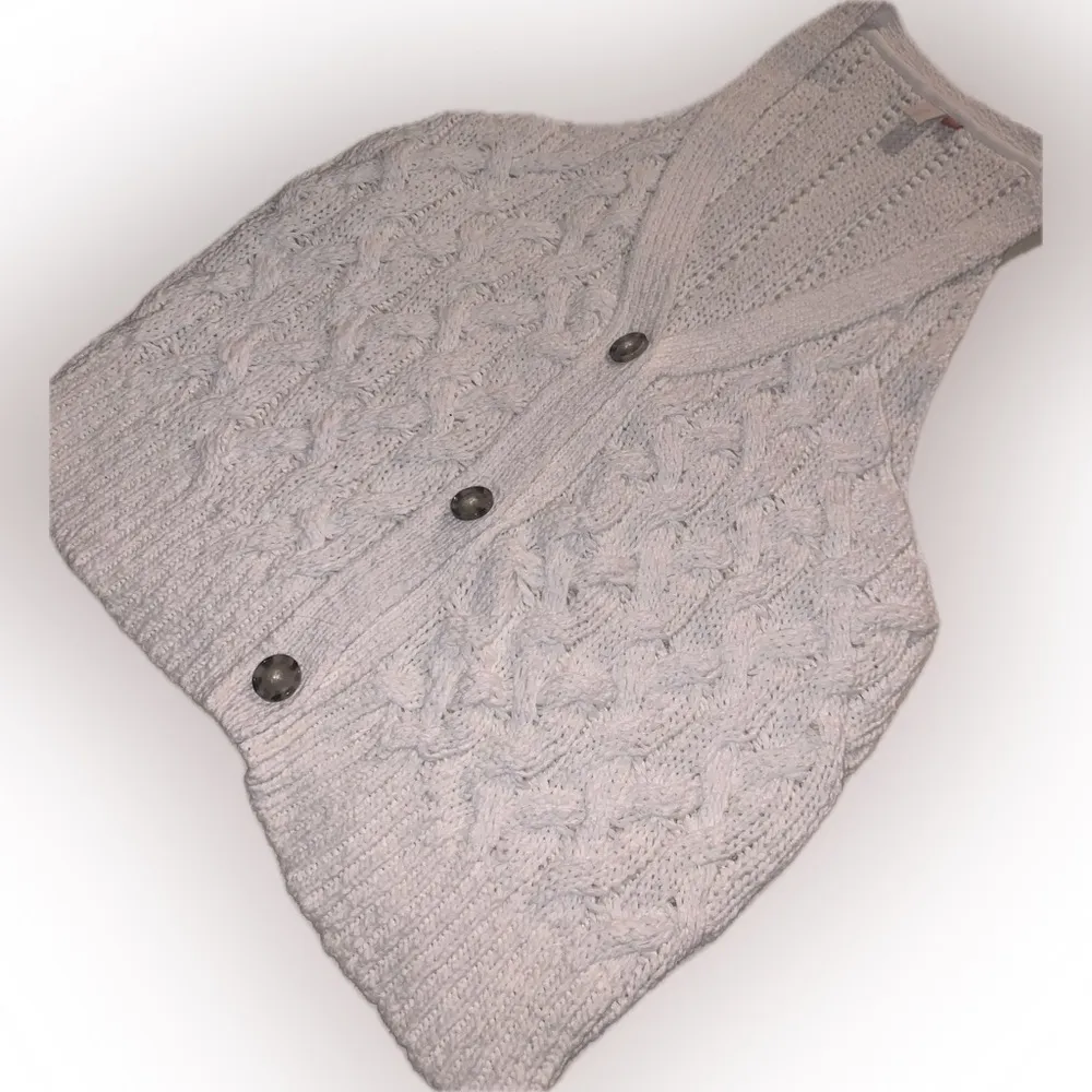 Pilcro Anthropologie Cable Knit Sleeveless Sweater Vest Tank Top Cream White XL - Image 8