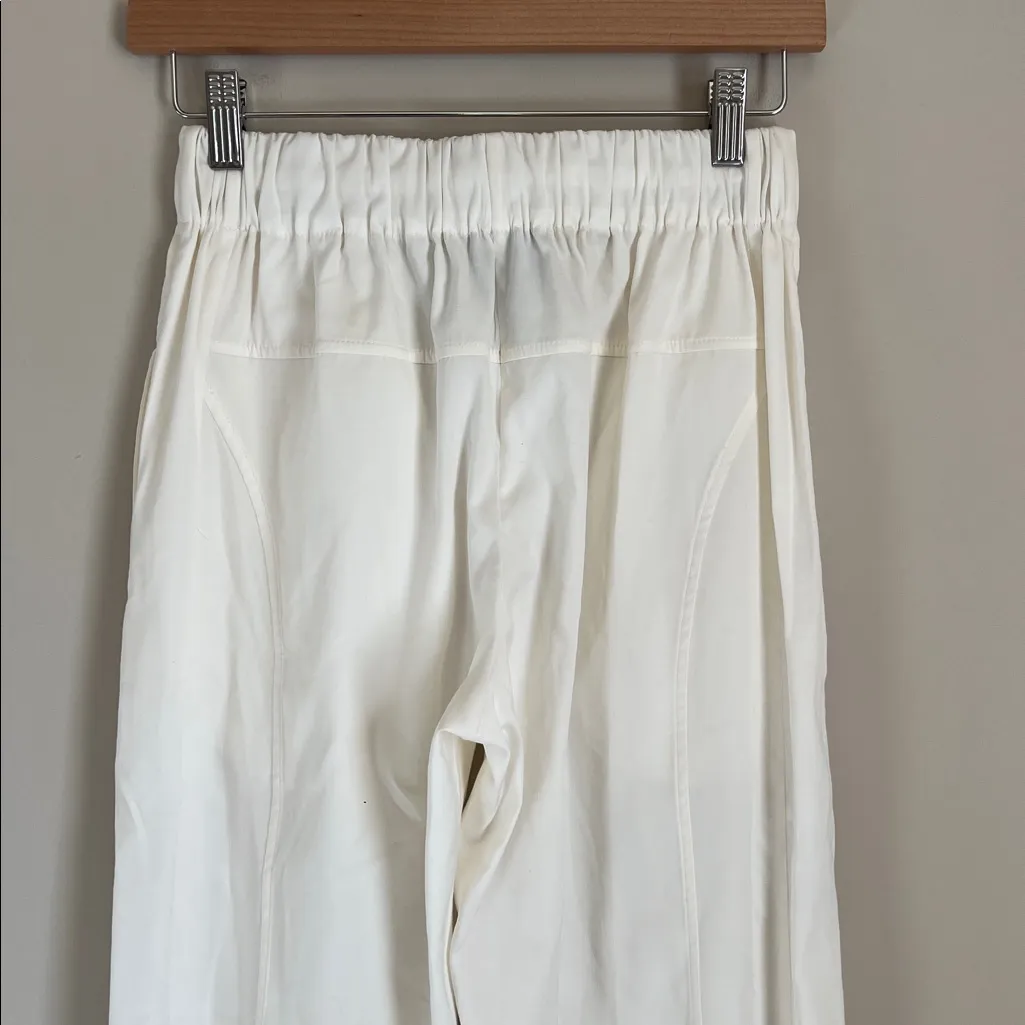 SA SU PHI Valentina Joggers $1650 Pants in Cotton Silk White Sz 4 Small - Image 5