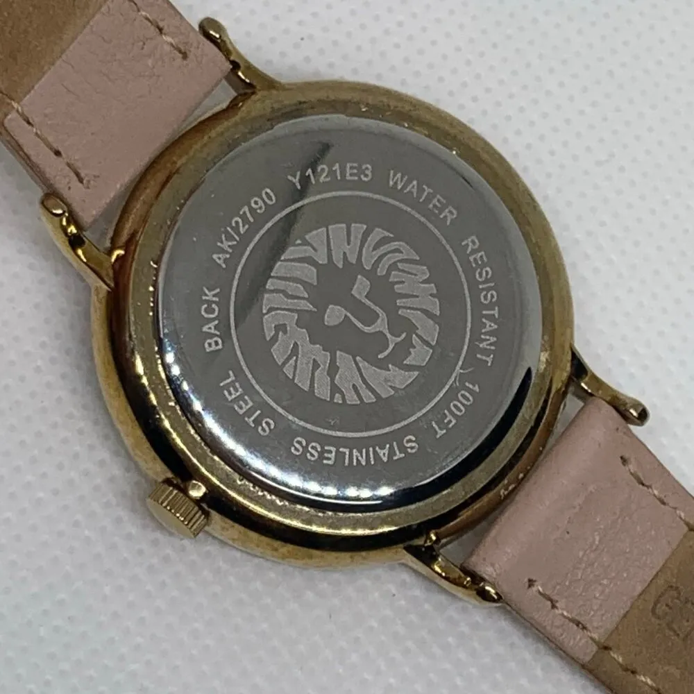 Anne Klein women gold tone wrist watch quartz analog 36mm Mop dial running - Image 6