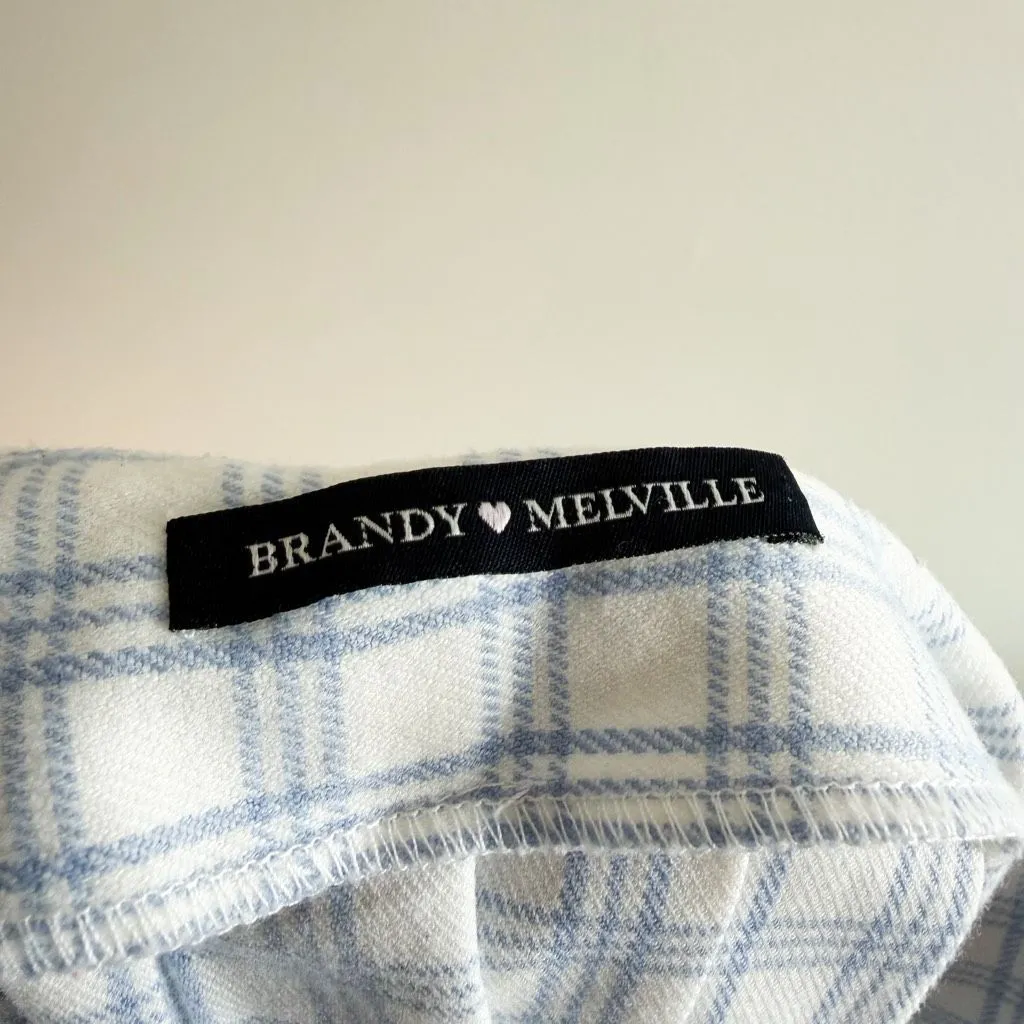 Brandy Melville Blue & White Pleated Preppy Skirt Size S - Image 5