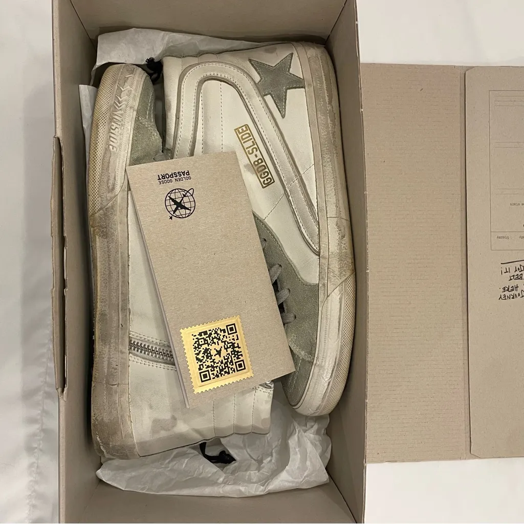 Golden Goose High Top Slide in Leather with Suede Details size 41, US Women's 11 - Image 11
