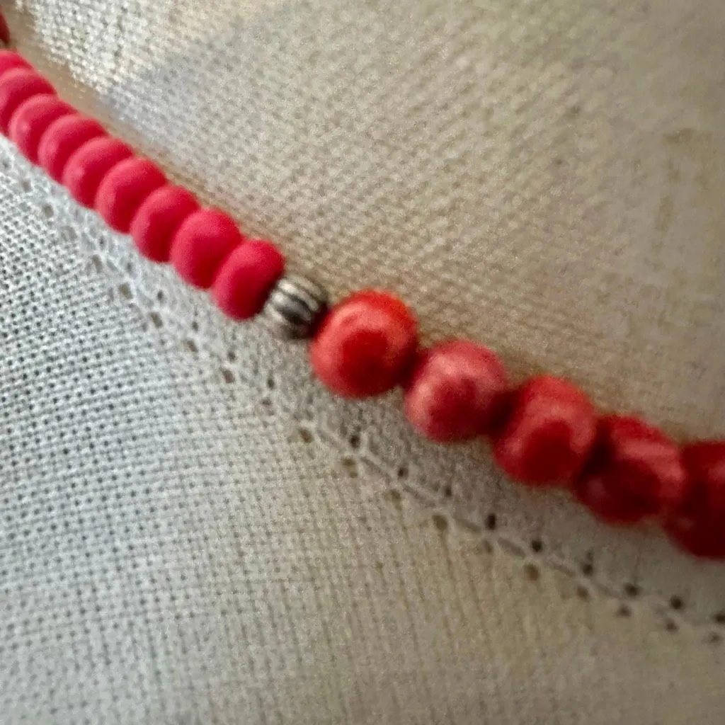 Silpada Red Coral & Sterling Silver Choker Necklace - Image 3