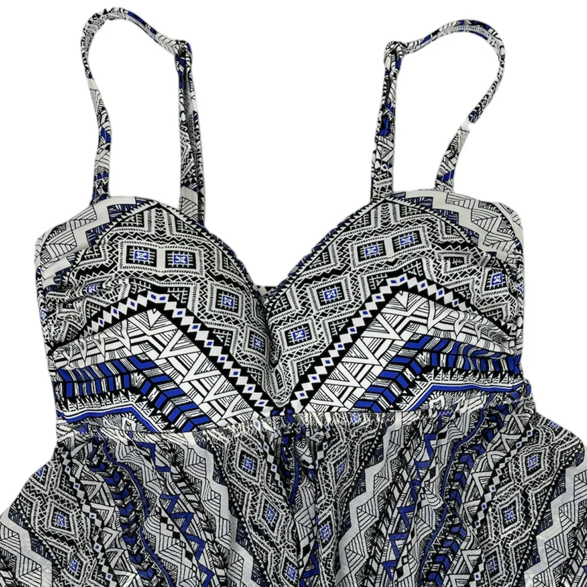 Profile by Gottex Ixtapa Flyaway Bandeau Tankini in Blue/Black Multi 6 - Image 3