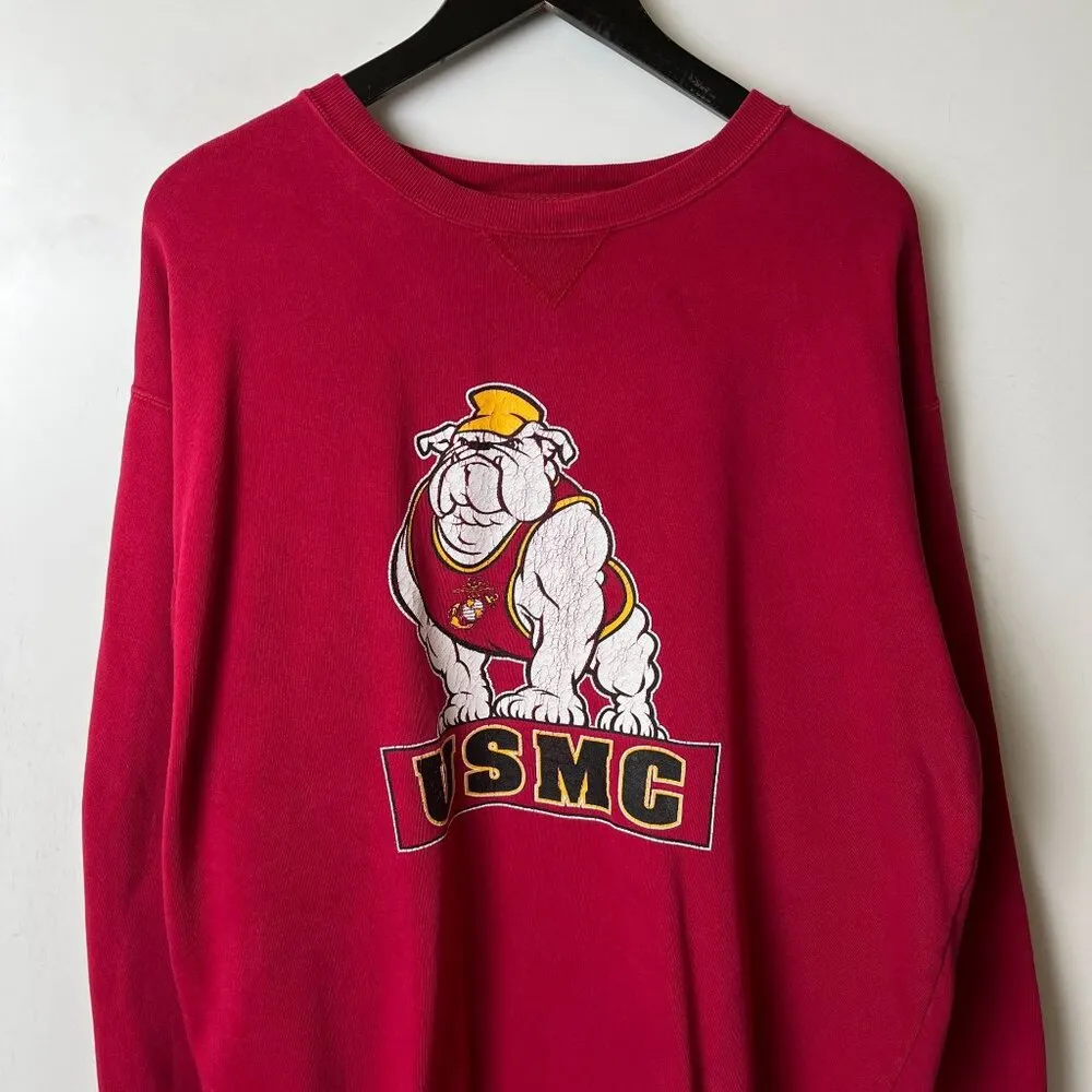 Vintage 90s USMC Bulldog Sweatshirt Gear for Sports S Unisex Fit - Image 10