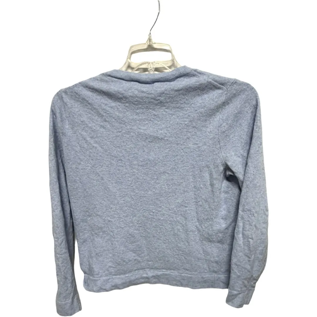 J. Crew Teddie Cropped Merino Wool Blend Baby Blue Sweater Size XL Prep - Image 4