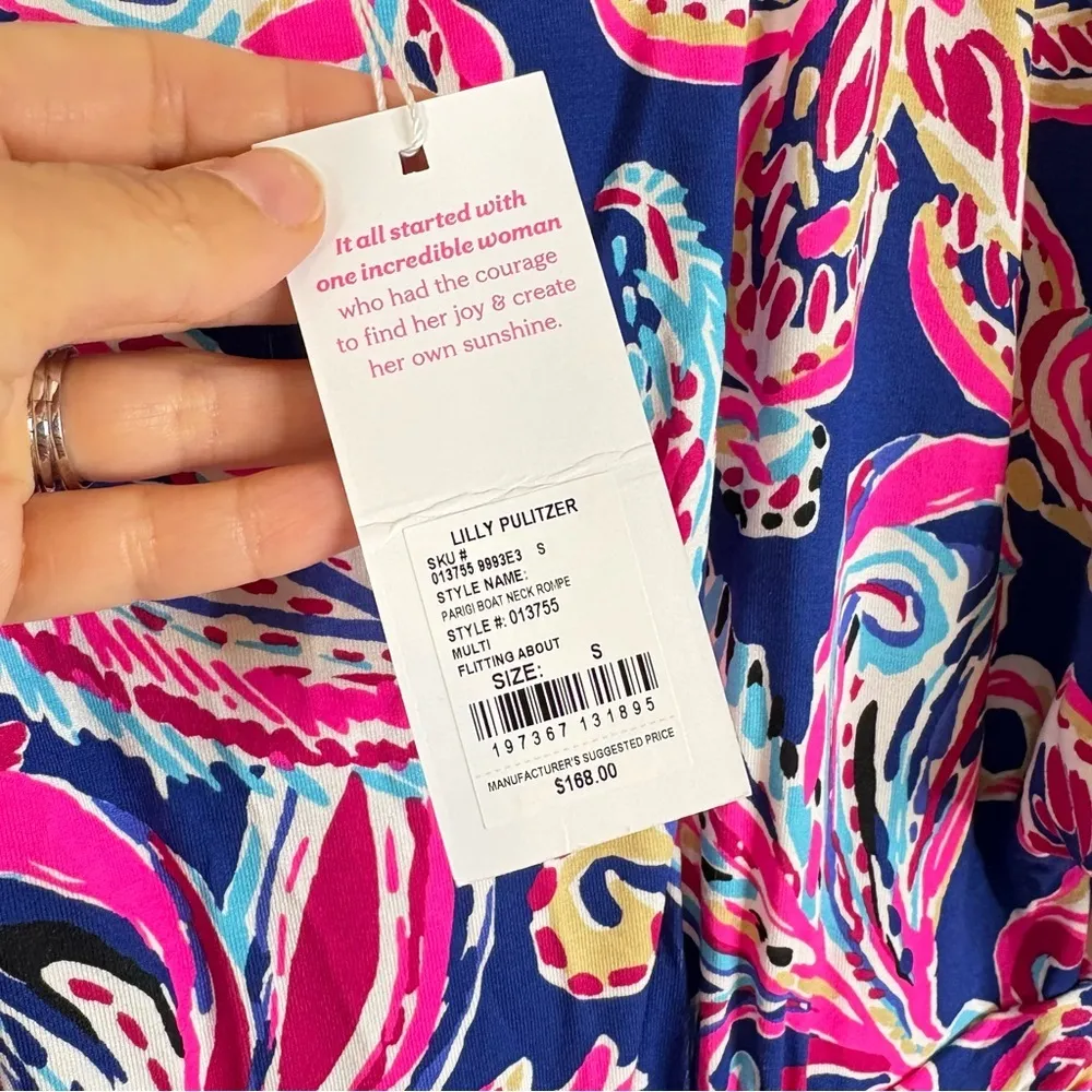 Lilly Pulitzer Perigi Boat Neck Romper Paisley Print Dress Small Skort New - Image 4