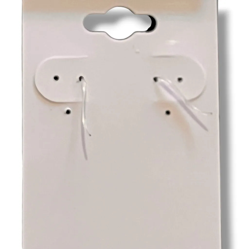 Hypoallergenic Goldtone Patriotic Red White Blue Butterfly Pierced Earrings Flag - Image 3