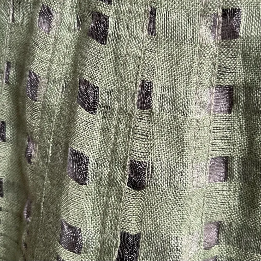 Vintage Umberto Ginocchietti Green Linen Mesh Circle Skirt EU 40 26" US 4 - Image 6