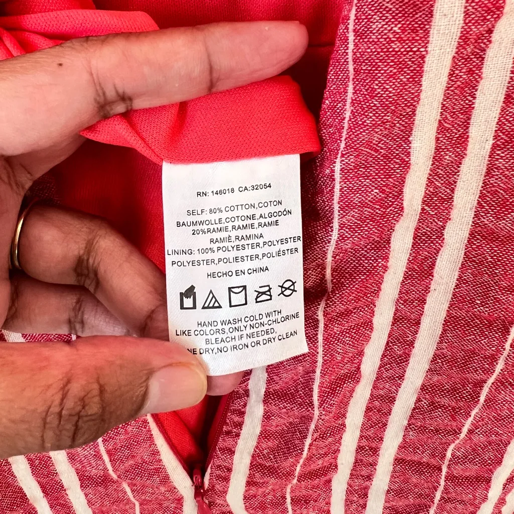 Anthropologie Ett:Wa Red White Striped Jumpsuit Women’s Small‎ Cotton Blend - Image 9