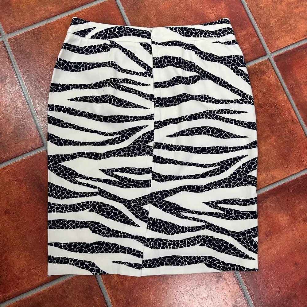 Sandro Paris Zebra Print Knee Length Pencil Skirt Size 8 - Image 3