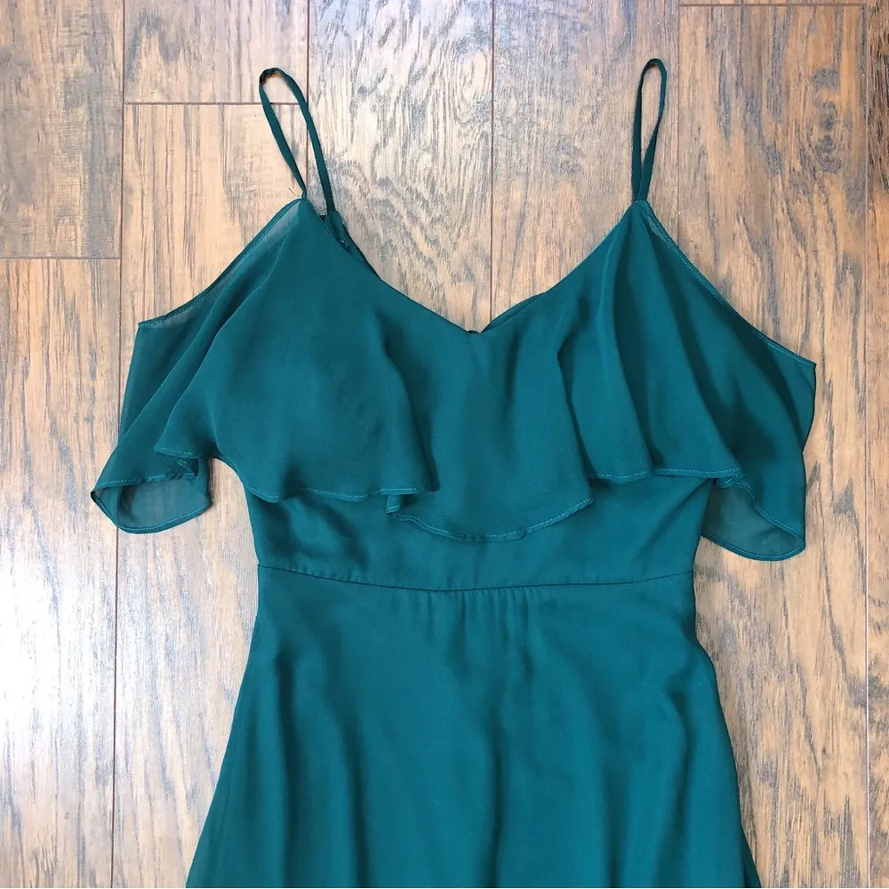 Birdy Grey • Jane Convertible Chiffon Dress bridesmaid formal Emerald green gown - Image 4