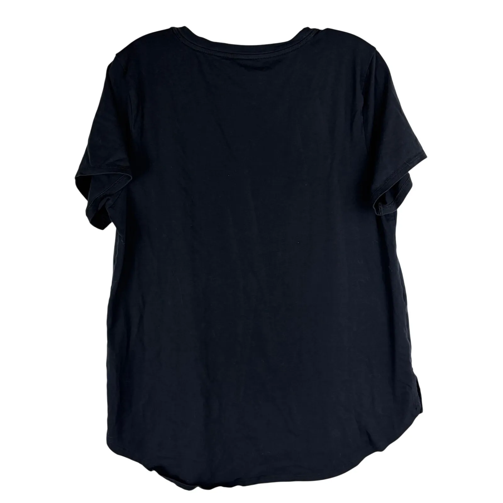 Soft Surroundings Black V-Neck T-Shirt Petite Large PL Short Sleeve Pima Cotton - Image 3