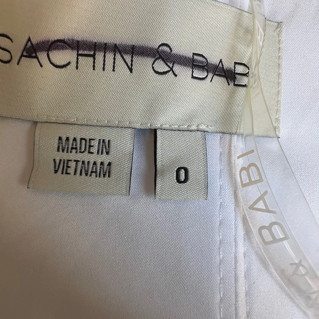 Sachin & Babi $395 Grace Strapless Mini White Wedding Bridal Dress FLAW - Image 7