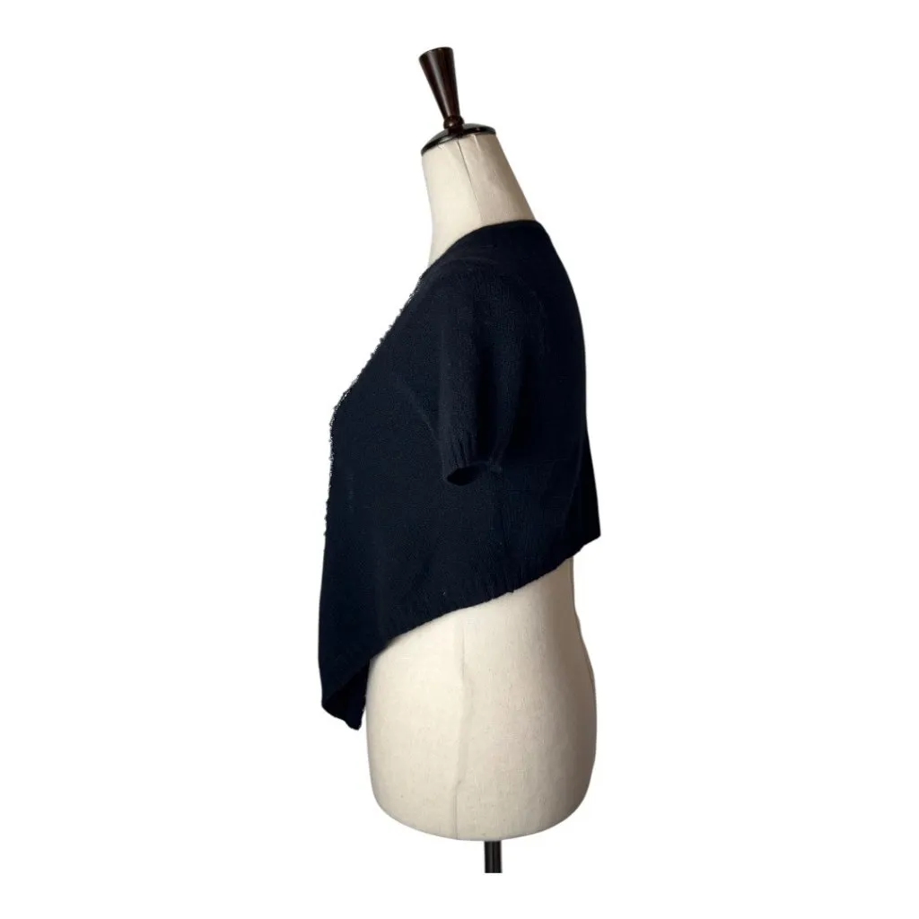 Autumn Cashmere Sweater Women Small Black Cashmere Beaded Neckline‎ Cardigan - Image 6