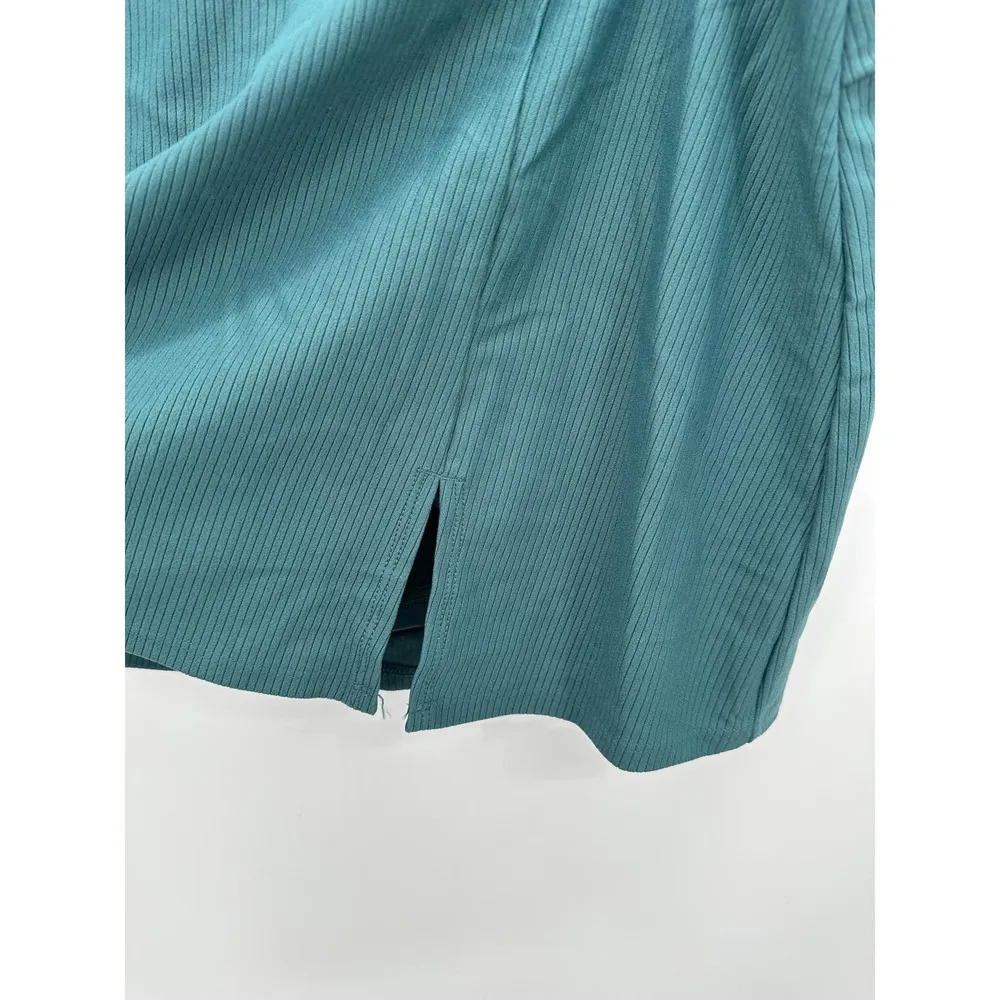 Calia Skirt Women XXL NWT Green Deep Aqua 15" Ribbed Slit Mini Skort Golf - Image 5