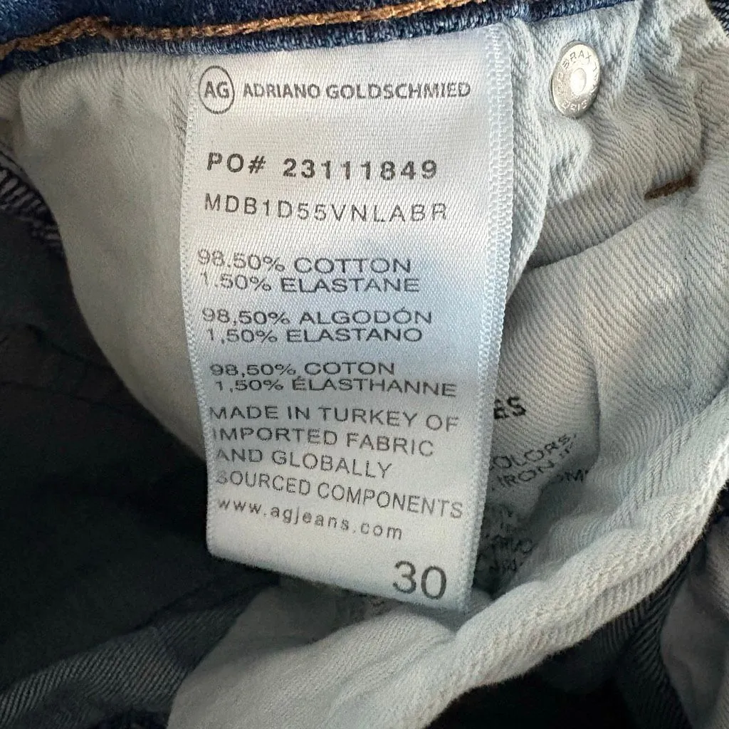 AG Adriano Goldshmied Farrah Bootcut Crop Raw Hem size 30 Blue Jeans - Image 10