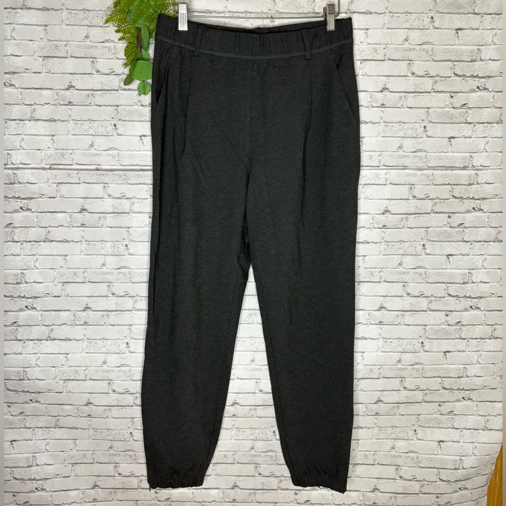 St John. Charcoal Grey Zipper Ankle Athleisure Joggers - Image 4