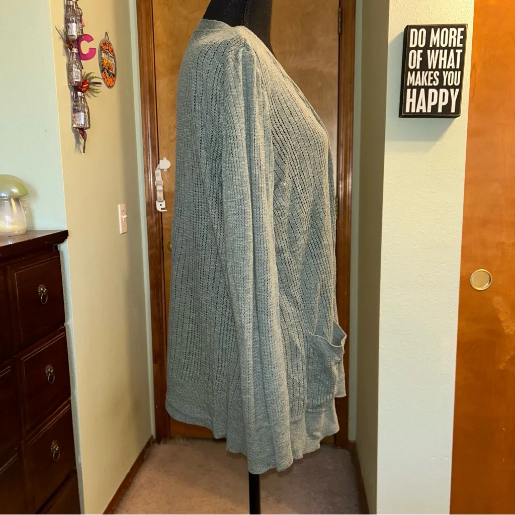 Love Ellie sage green open front cardigan sweater with pockets size XL - Image 2