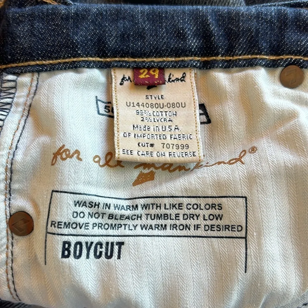 7 for All Mankind The Original Boycut Jean in New York Dark Wash Womens Size 29 - Image 4