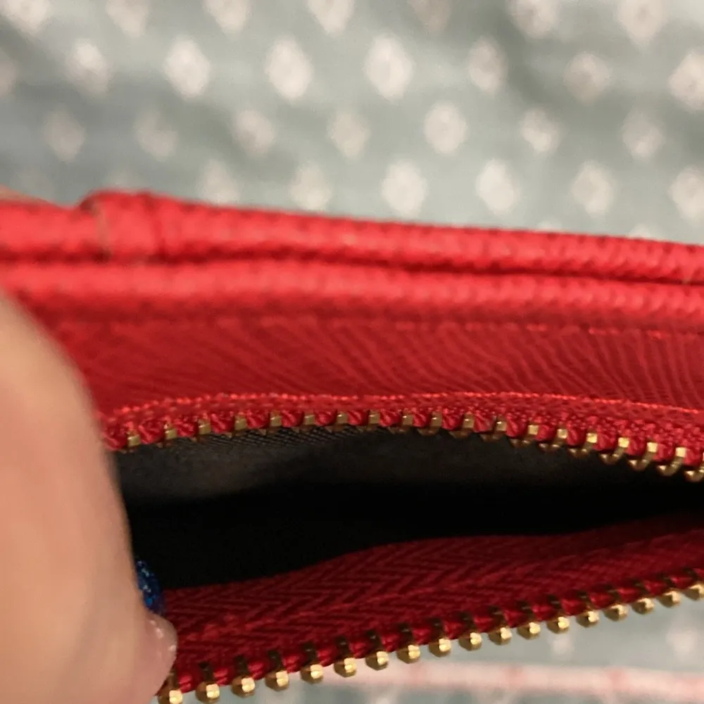 XOXO Red Card Holder. NWT 5” Long x 3 1/2” Wide.  Zippered pocket in front. - Image 3