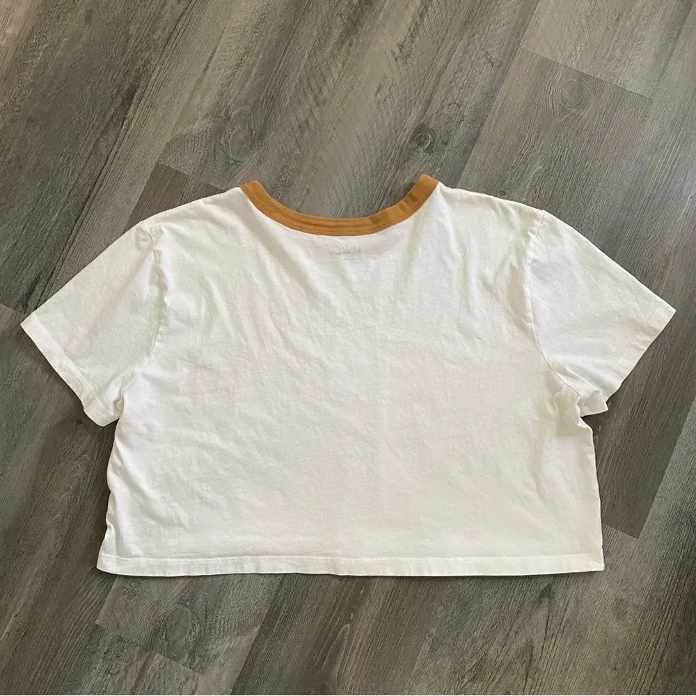 Madewell MWL Summer Camp Crop Cream Ivory Tan XL Athleisure - Image 6