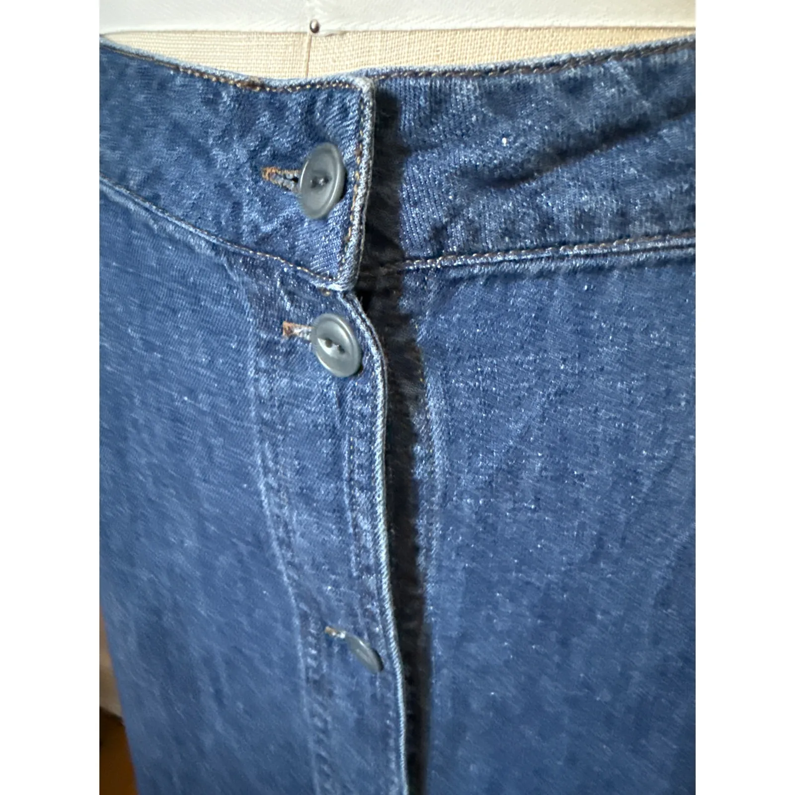 Poetry A-Line Midi Length Denim Skirt Size Large - Image 3