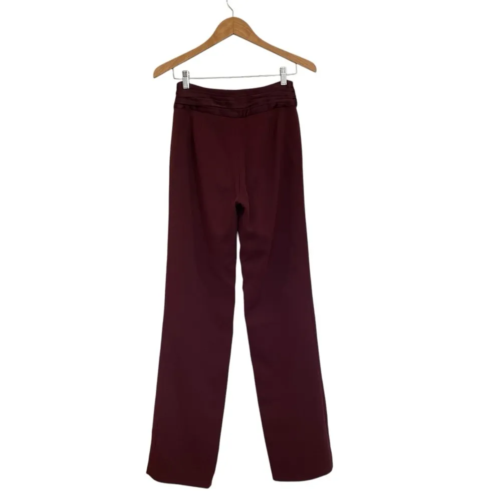Jonathan Simkhai Satin Split Leg Pants In Sienna Burgundy Size 2 - Image 7